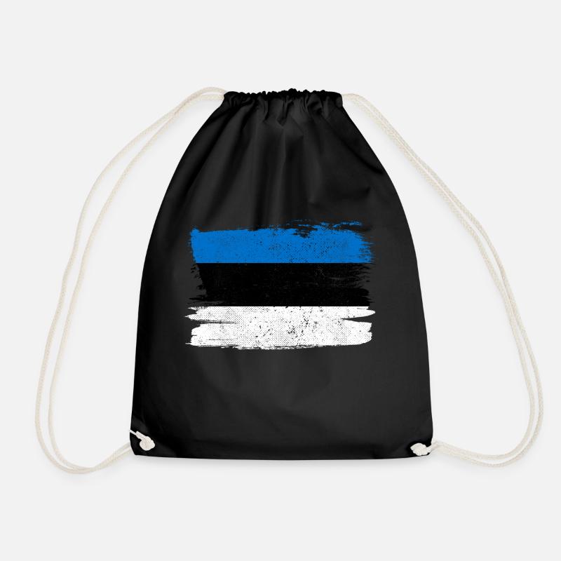 Drapeau de l’Estonie Drapeau de la paix Vintage - Sac de sport léger - noir