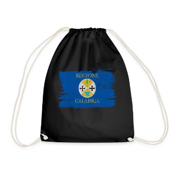 Kalabrien Flagge Italien Flagge Frieden Vintage - Turnbeutel - Schwarz - Vorne