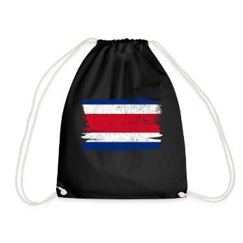 Costa Rica Flag Flag Peace Vintage - Drawstring Bag - black - Front