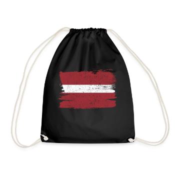 Drapeau de la Lettonie Drapeau de la paix Vintage - Sac de sport léger - noir - Devant
