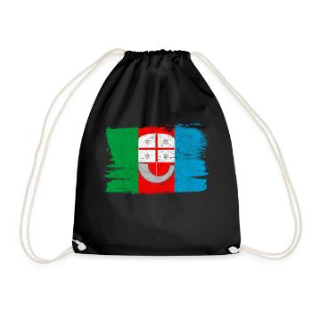 Liguria Flag Flag Italy Peace Vintage - Drawstring Bag - black - Front