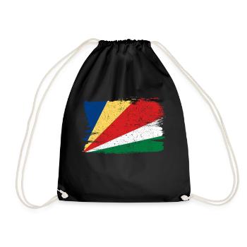 Drapeau des Seychelles Drapeau de la paix Vintage - Sac de sport léger - noir - Devant
