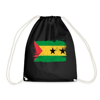 Sao Tomé-et-Príncipe Drapeau Drapeau Paix Vintage - Sac de sport léger - noir - Devant
