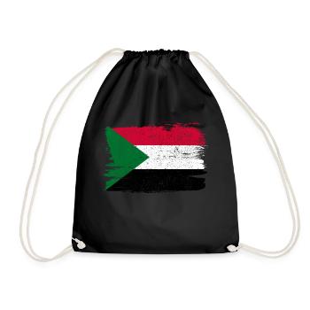 Drapeau du Soudan drapeau paix Vintage - Sac de sport léger - noir - Devant