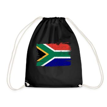 South Africa Flag Flag Peace Vintage - Drawstring Bag - black - Front