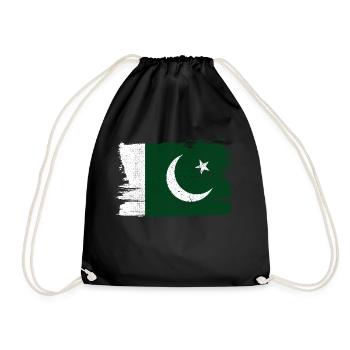 Pakistan Flag Flag Peace Vintage - Drawstring Bag - black - Front