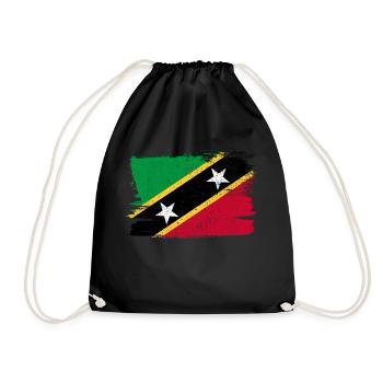 Saint Kitts and Nevis Vintage Flag Flag Peace - Drawstring Bag - black - Front
