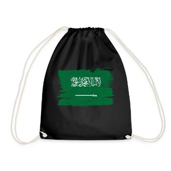 Saudi Arabia Flag Flag Peace Vintage - Drawstring Bag - black - Front