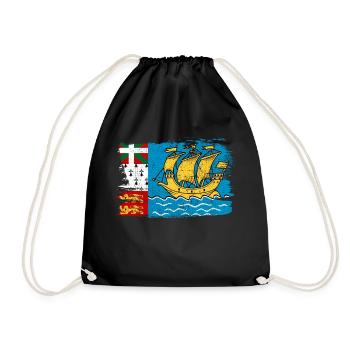 Saint Pierre Flagge Flagge Frieden Vintage - Turnbeutel - Schwarz - Vorne