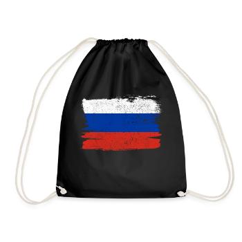 Drapeau de la Russie Drapeau de la paix Vintage - Sac de sport léger - noir - Devant