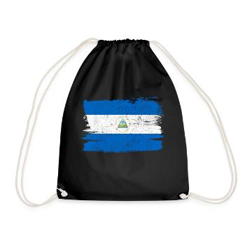 Nicaragua Flagge Flagge Frieden Vintage - Turnbeutel - Schwarz - Vorne