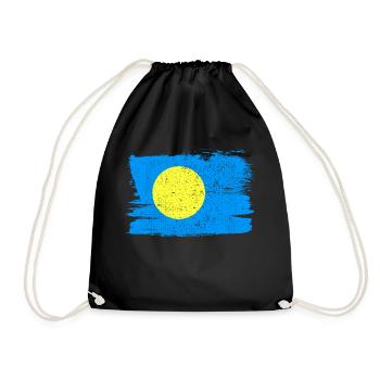 Palau Flagge Flagge Frieden Vintage - Turnbeutel - Schwarz - Vorne
