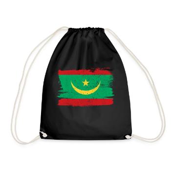 Mauritania Flag Flag Peace Vintage - Drawstring Bag - black - Front