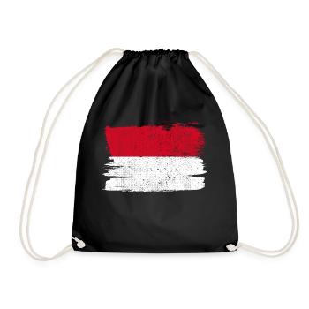 Monaco Flag Flag Peace Vintage - Drawstring Bag - black - Front