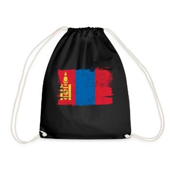 Mongolia Flag Flag Peace Vintage - Drawstring Bag - black - Front