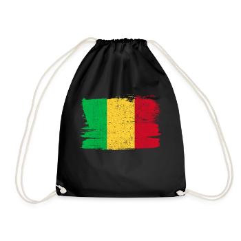 Drapeau du Mali Drapeau Paix Vintage - Sac de sport léger - noir - Devant