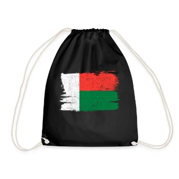 Madagascar Flag Flag Peace Vintage - Drawstring Bag - black - Front