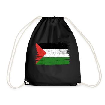 Palestine Flag Flag Peace Vintage - Drawstring Bag - black - Front