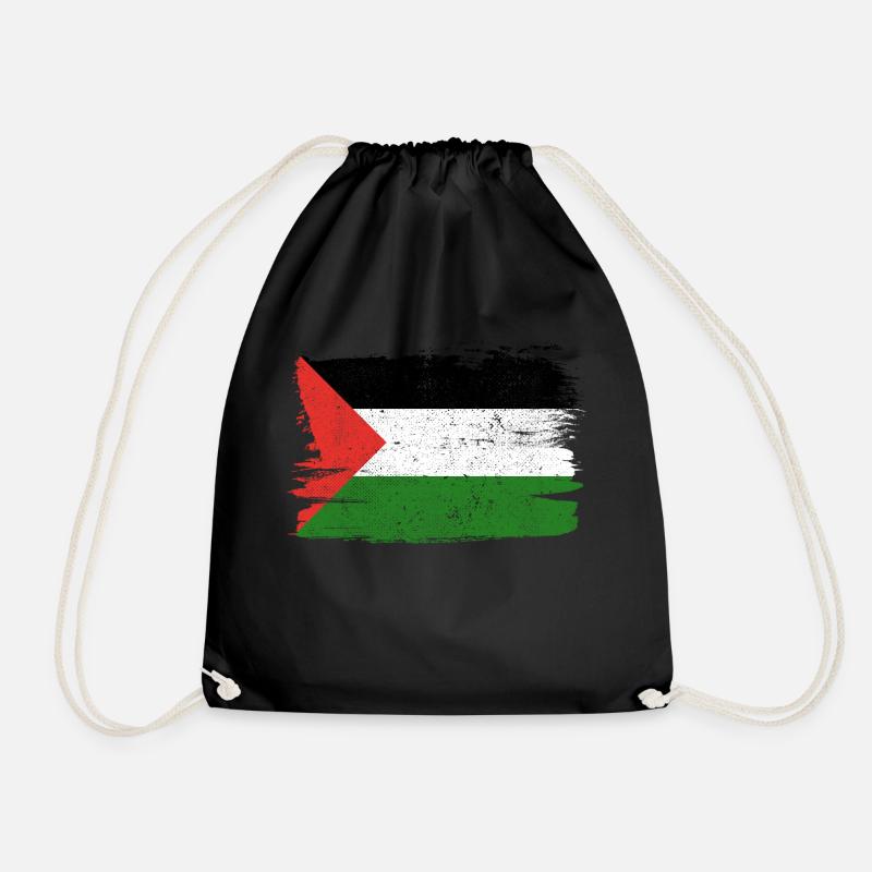Drapeau de la Palestine drapeau paix Vintage - Sac de sport léger - noir