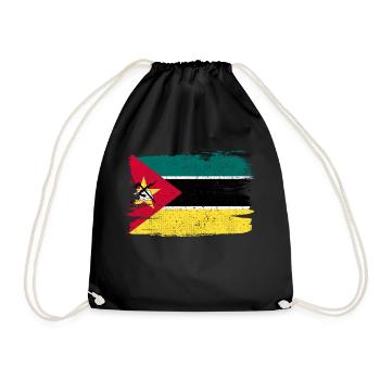 Mozambique Mozambique Flag Flag Peace Vintage - Drawstring Bag - black - Front