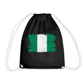 Nigeria Flagge Flagge Frieden Vintage - Turnbeutel - Schwarz - Vorne