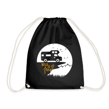 Vanlife & Camper Lifestyle Design - Turnbeutel - Schwarz - Vorne