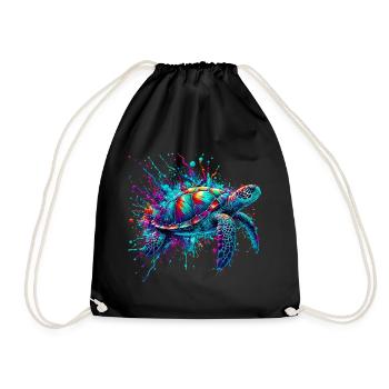 Turtle - Drawstring Bag - black - Front