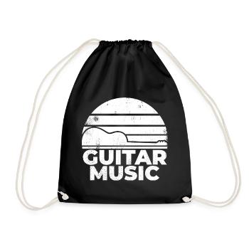 Funny guitar music - Drawstring Bag - black - Front