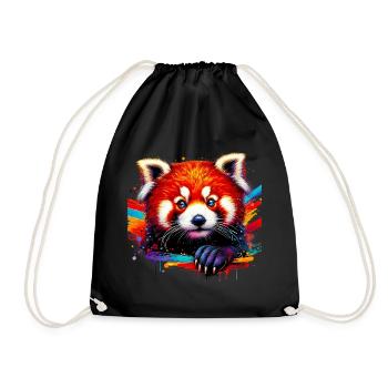 Petit panda - Sac de sport léger - noir - Devant