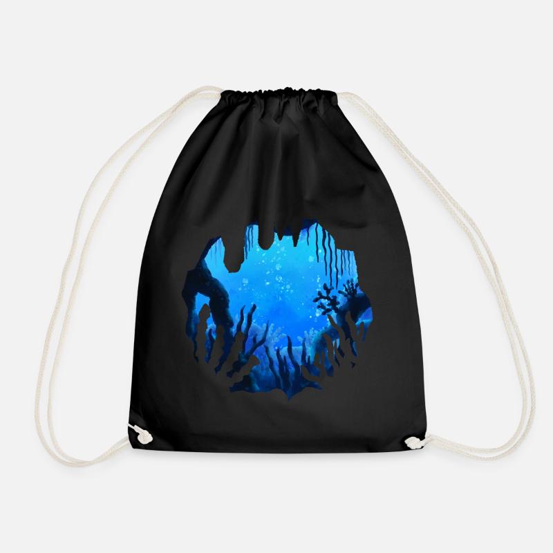 Peinture à l’aquarelle Deep Ocean - Sac de sport léger - noir