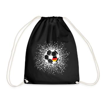 Fußball Deutschland Sonne Illustration Explosion - Turnbeutel - Schwarz - Vorne
