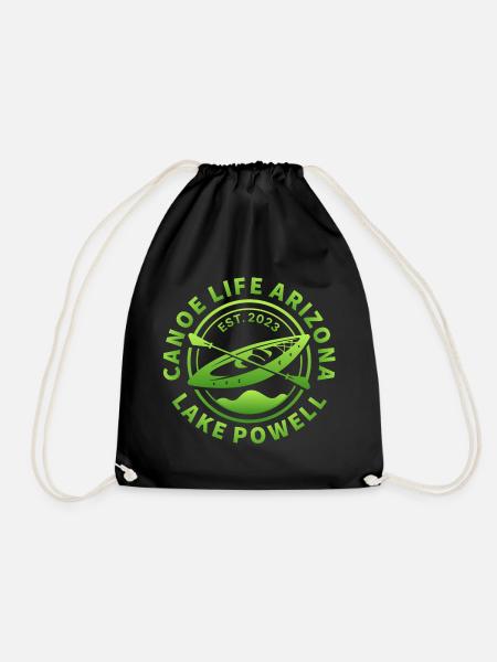 Canoe Life Arizona Design neon green - Drawstring Bag - black