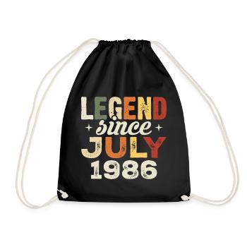 July 1986 Birthday Gift July 1986 Birthday - Drawstring Bag - black - Front