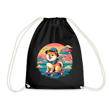 Shiba Inu - Drawstring Bag - black - Front