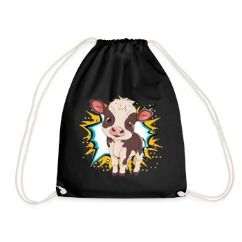 Lait de vache et de boeuf - Sac de sport léger - noir - Devant