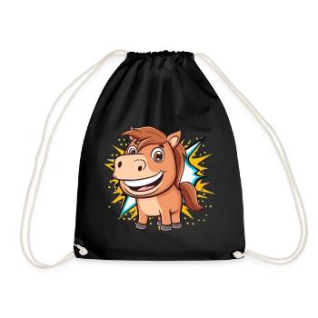 Horse Pony Farm - Drawstring Bag - black - Front