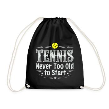 Tennis T-Shirt Never Too Old To Start - Drawstring Bag - black - Front