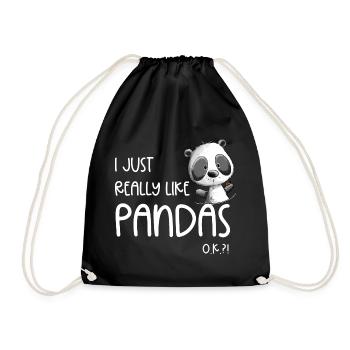 J’aime juste beaucoup les pandas panda ours animal sauvage - Sac de sport léger - noir - Devant