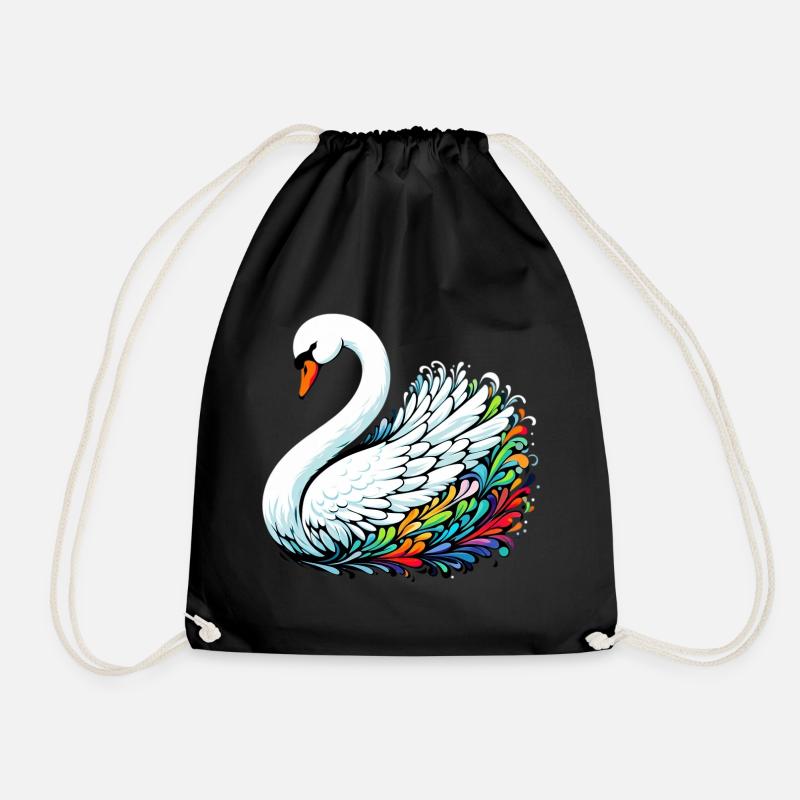 Schwan - Turnbeutel - Schwarz