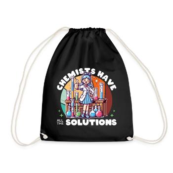 CHEMISTS HAVE ALL THE SOLUTIONS - Drawstring Bag - black - Front