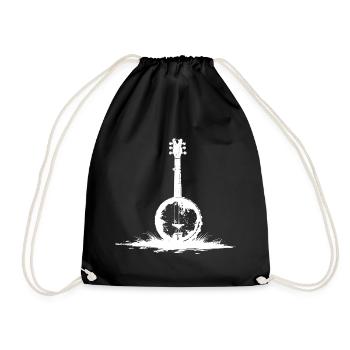 Banjo Sketch - Drawstring Bag - black - Front