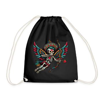 Cupid's arrow brings hearts together - Drawstring Bag - black - Front