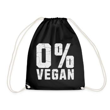 0% Vegan - Turnbeutel - Schwarz - Vorne