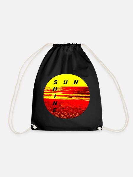 SunShine Fire Sunset Summer Sun Fire - Drawstring Bag - black