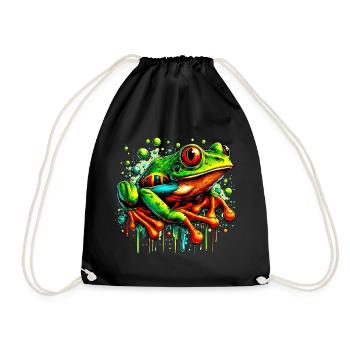 Frog - Drawstring Bag - black - Front