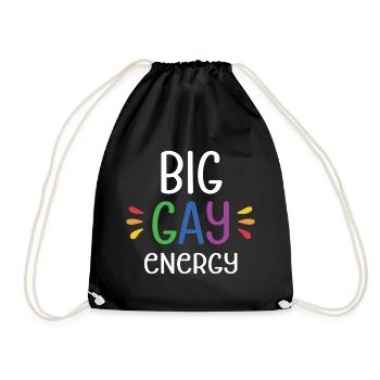 LGBTQ Pride Month - Big Gay Energy - Drawstring Bag - black - Front