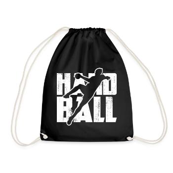 Lustiger Handball - Turnbeutel - Schwarz - Vorne
