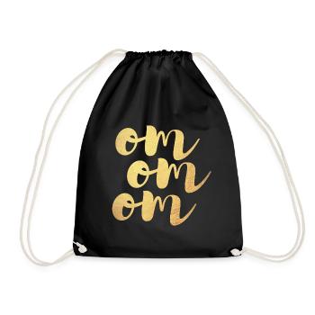 Yoga Gold om Meditation Deluxe Écriture manuscrite de luxe - Sac de sport léger - noir - Devant
