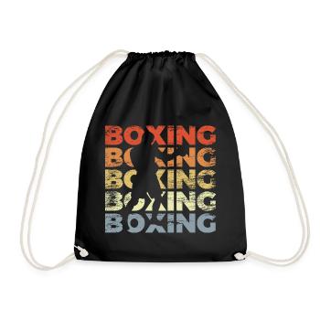 Vintage Boxen - Turnbeutel - Schwarz - Vorne
