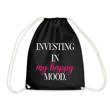 Investing In My Happy Mood Self Care Fun	 - Drawstring Bag - black - Front